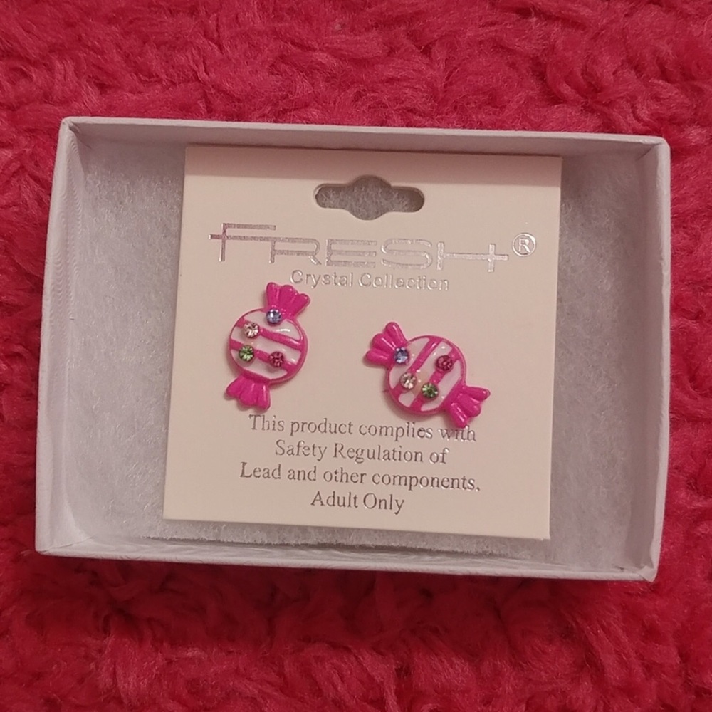NWT Fresh Crystal Collection Pink Candy Earrings